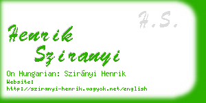 henrik sziranyi business card